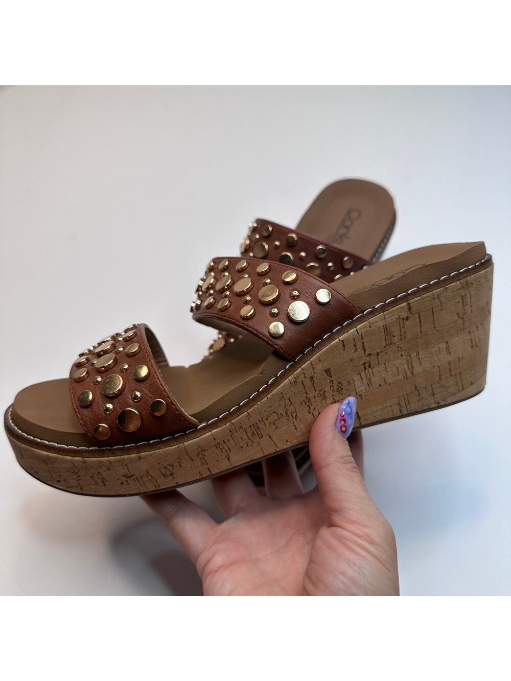 Corky's Footwear Bad Habit Bourbon Studded Wedge Sandals